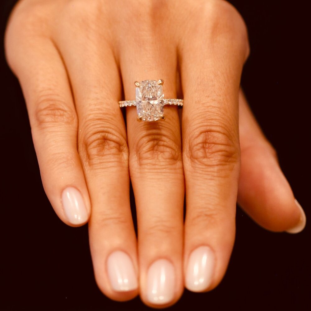 4.60 Carat Elongated Cushion Lab-Grown Diamond Ring